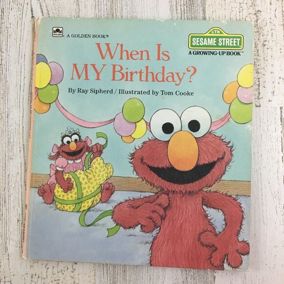 When Is MY Birthday? Elmo Hardcover Sesame Street Growing Up Book Vtg - Picture 1 of 9